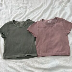 Urban Outfitters Out from under ribbed tee two pack! super great condition! xs/s